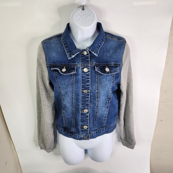 LOVE TREE DENIM Cropped Jean Jacket Women's Medium - Picture 3 of 9